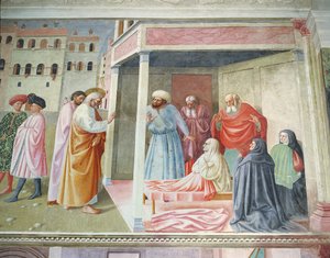 قيامة تابيثا ، ج 1425-28 تفاصيل جدارية 57195 بواسطة توماسو ماسولينو دا بانيكال