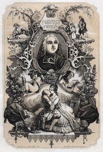 واجهة كتاب "Histoire de Manon Lescaut et du Chevalier Des Grieux" بقلم آبي بريفوست (أنطوان فرانسوا بريفوست) (1697-1763) - طبعة من عام 1839 رسمها توني جوهانوت (1803-1852)