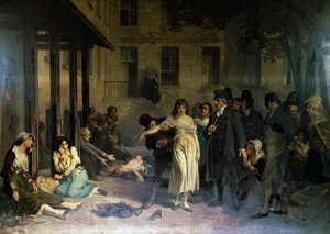 Psychiatrist Philippe Pinel (1745-1826) releasing insane from their chains at Salpetriere asylum in Paris in 1795, painting by Tony Robert-Fleury (1837-1911)