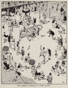 A summer afternoon at Coney Island (litho) بواسطة توني نعش