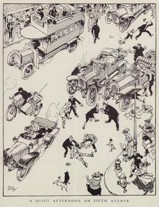 Quiet afternoon on Fifth Avenue, New York (litho) بواسطة توني نعش