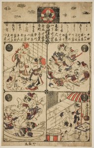 ملصق لمسرح إيشيمورا (إيشيمورازا تسوجي بانزوكي) بواسطة Torii Kiyomasu II