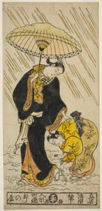 طرق الثلج من زوج من قباقيب بواسطة Torii Kiyomasu II