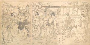 مشهد من Chushingura Vendetta لـ 47 من تجار التجزئة الموالين ، كاليفورنيا. 1820. بواسطة Torii Kiyomine