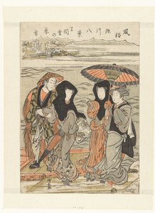 تساقط الثلوج في المساء في Sangendo Sangendo no bosetsu (العنوان على الكائن) ثمانية وجوه مع العادات والتقاليد في فوكاجاوا (عنوان المسلسل) Fuzoku Fukagawa hakkei (عنوان المسلسل على الكائن) بواسطة توري كيوناجا