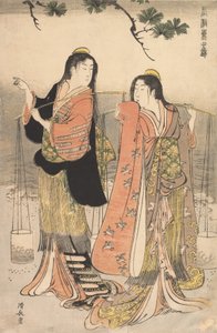 The Brine Maidens of Suma Shiokumi ، سوما ، 1783. بواسطة توري كيوناجا