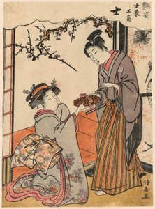 الساموراي (شي) من سلسلة جميلات توضح الطبقات الاجتماعية الأربع (Adesugata shi no ko sho) بواسطة توري كيوناجا