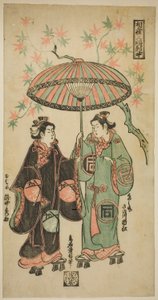 فريق Sanogawa Ichimatsu بدور Kumenosuke و Takinaka Hidematsu I As Oume ، من `` Sharing Anumb: Ah Tryptych 
