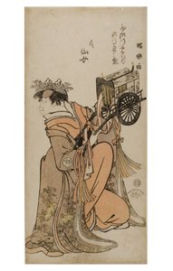 ممثل الكابوكي سيغوا كيكونوجو الثالث في دور الإناث (أوناغاتا) ، حوالي 1794-1795 (قالب خشبي على ورق)