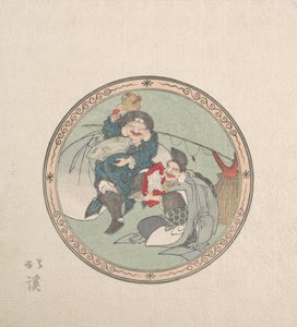 Ebisu و Daikoku ، اثنان من آلهة الحظ السبعة ، القرن التاسع عشر.