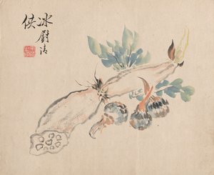 جذر اللوتس وألسس اللسان. بواسطة Tsubaki Chinzan