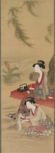 تحت الصفصاف ، بعد عام 1778. بواسطة Tsukioka Sessai