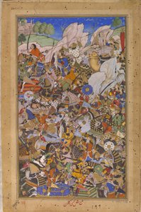 المعركة التي سبقت الاستيلاء على الحصن في بوندي ، راجستان ، عام 1577 ، 1592-1594 بواسطة تولسي كالان