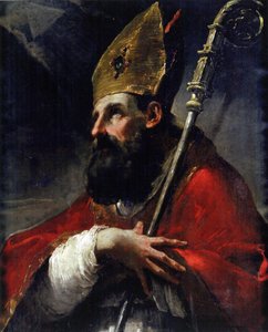 Augustin d'Hippone (القديس أوغستين) (354-430) - أوغسطينوس من هيبو بار غاندولفي ، أوبالدو (1728-1781). زيت على خشب ، الحجم: 77.5 × 63.5 ، حوالي 1770 ، مجموعة خاصة