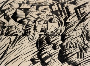 حالات العقل: أولئك الذين يذهبون ، 1912 (حبر على ورق) بواسطة Umberto Boccioni