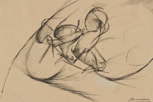دراسة للقوة الديناميكية لراكب الدراجة الثاني بواسطة Umberto Boccioni