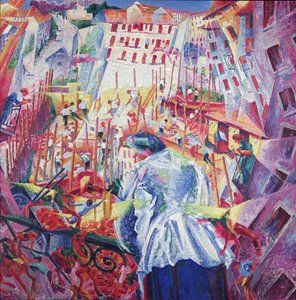 الشارع يدخل البيت ، 1911 بواسطة Umberto Boccioni