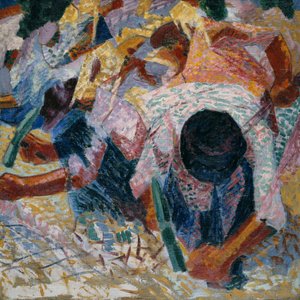 رصف الشارع ، 1914. بواسطة Umberto Boccioni