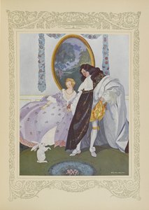 نظر الملك إلى الأرنب الصغير ، رسم توضيحي من "Contes du Temps Jadis" ، أو "Tales from Times Past" ، الصفحة 106 بواسطة أومبرتو برونليسكي