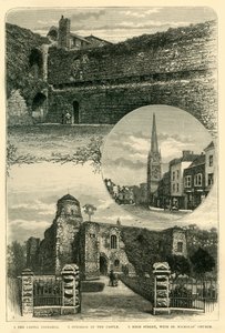 1. القلعة الخارجي. 2. داخل القلعة. 3. الشارع الرئيسي ، مع كنيسة القديس نيكولاس ، 1898 بواسطة غير معروف