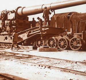370 بندقية للسكك الحديدية تدعى لويز ، ميللي ، شمال فرنسا ، c1914-c1918 بواسطة غير معروف