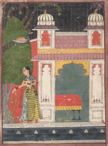 بطلة نتف زهرة: صفحة من Nayikabheda المتفرقة ، كاليفورنيا. 1660-80. بواسطة غير معروف