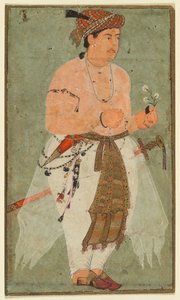 أمير مغولي ، ربما دانيال ، يحمل غصن زهور ، ج. 1580-1590. بواسطة غير معروف