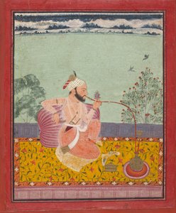 رجا يدخن النرجيلة ، كاليفورنيا. 1690-1710. بواسطة غير معروف