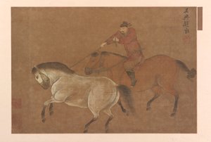 A Rider Lassoing a Horse ، أسرة مينج ، 1369-1644. بواسطة غير معروف