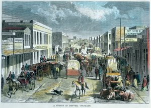 شارع في دنفر ، كولورادو ، الولايات المتحدة الأمريكية ، c1880 بواسطة غير معروف