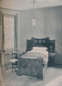 سرير طفل صممه بيتر بيرنز ، أعدمه TD Heymann ، 1901 بواسطة غير معروف