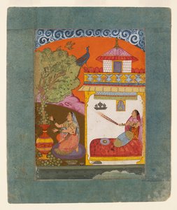 سيدة تقطف أوراق الشجر ، توضح الوضع الموسيقي جوناكالي راجيني ، c1675 بواسطة غير معروف