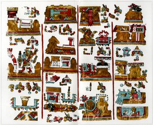 صفحة من مخطوطة فيينا من أصل Zapothec ، 1901 بواسطة غير معروف