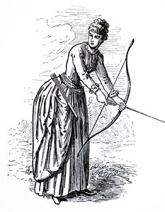 A young lady practising her archery skills بواسطة غير معروف