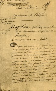 عمل إضافي لدساتير الإمبراطورية ، 22 أبريل 1815 ، 1921. بواسطة غير معروف