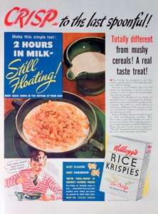 الاعلان عن Kelloggs Rice Krispies، 1939 بواسطة غير معروف