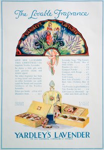 إعلان عن عطر ومستحضرات التجميل من ياردليس لافندر 1928 بواسطة غير معروف