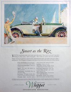 الإعلان عن سيارة أوفرلاند ويبت كوليج رودستر ، 1927 بواسطة غير معروف