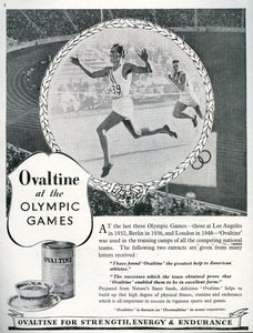 إعلان عن Ovaltine في دورة الألعاب الأولمبية بلندن عام 1948 (ليتو) بواسطة غير معروف
