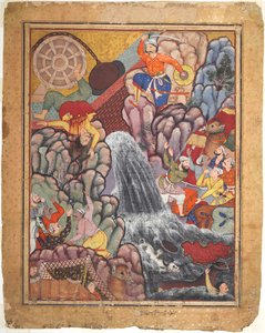 الممزقة تتشبث بسلسلة العجلة ، من المجلد 11 من حمزة نماء ... ، ج. 1560 - 1570 بواسطة غير معروف