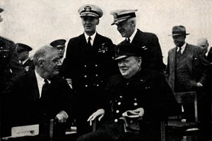 الرئيس الأمريكي ورئيس الوزراء البريطاني ، 14 أغسطس 1941 ، 1945. بواسطة غير معروف