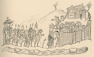 يقترب المحاربون الأنجلو ساكسونيون من حصن ، 1908 بواسطة غير معروف