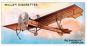 طائرة أنطوانيت أحادية الطيار الفرنسي Hubert Latham ، c1910 بواسطة غير معروف