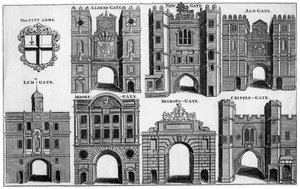 الأسلحة والبوابات في مدينة لندن ، c1650 القرن التاسع عشر بواسطة غير معروف