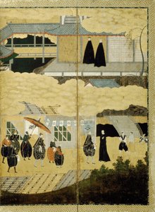 وصول سفينة برتغالية. شاشة نانبان. التفاصيل: المسيحيون اليابانيون ، كاليفورنيا. 1600 بواسطة غير معروف