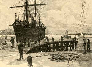 وصول سفينة بخارية إلى أرصفة ساوثهامبتون ، 1898. بواسطة غير معروف