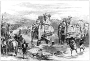 وصول أمير ويلز إلى Jummoo ، كشمير ، 1876 بواسطة غير معروف