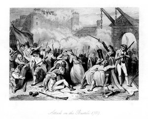 الهجوم على الباستيل ، 1789 ، 1845 بواسطة غير معروف