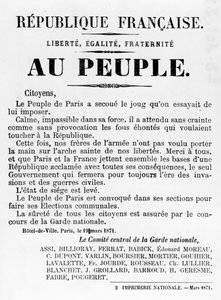 Au Peuple ، من الملصقات السياسية الفرنسية لكومونة باريس ، مايو ١٨٧١ بواسطة غير معروف