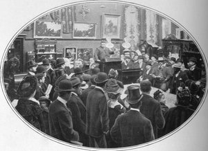 المزاد قيد التنفيذ في Phillips auctioneers ، لندن ، c1901 1901 بواسطة غير معروف